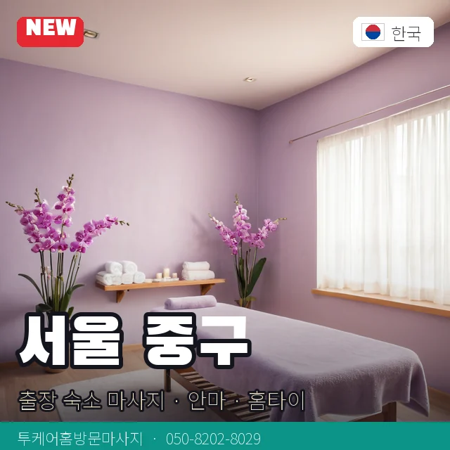 서울 중구 출장 숙소 마사지 · 안마 · 홈타이 안내 카드